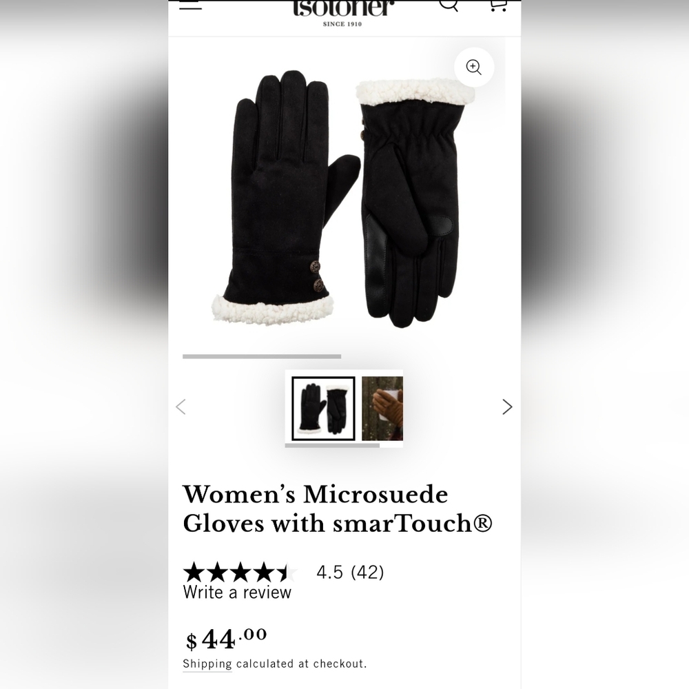 NWT Black SmarTouch Isotoner Women's Gloves